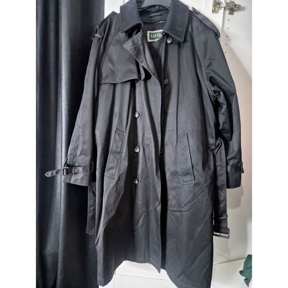 Lauren Ralph Lauren Other - Lauren Ralph Lauren Black Double Breasted Trench Coat Mens Size 42R